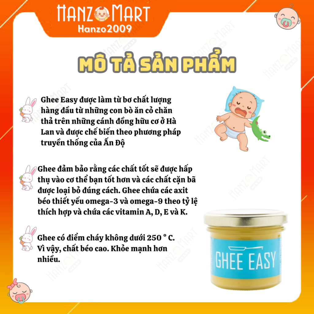 Bơ Ghee Hữu Cơ Cao Cấp Easy Đức 100gr