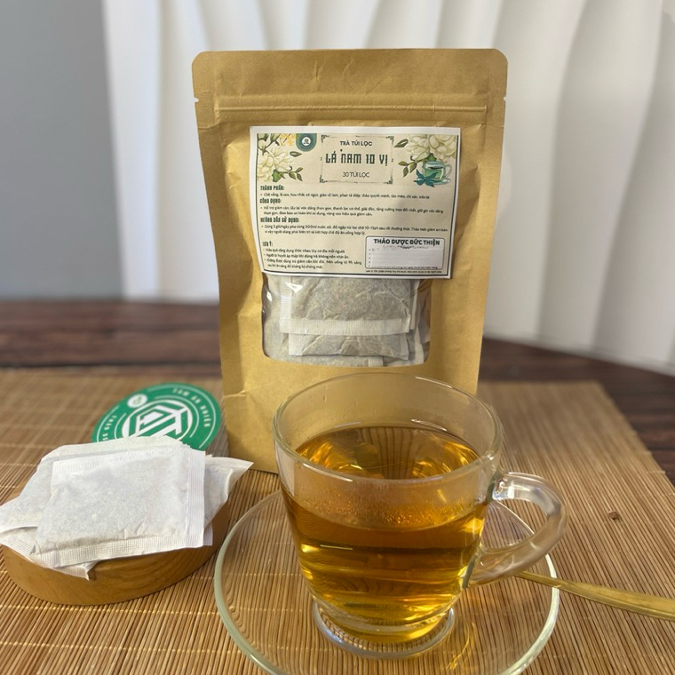 Trà Lá Nam 10 Vị Thảo Dược Đức Thiện (Set 30 Túi Lọc)- Hỗ Trợ Giữ Vóc Dáng Gọn Cân Đối, Thơm Dễ Uống
