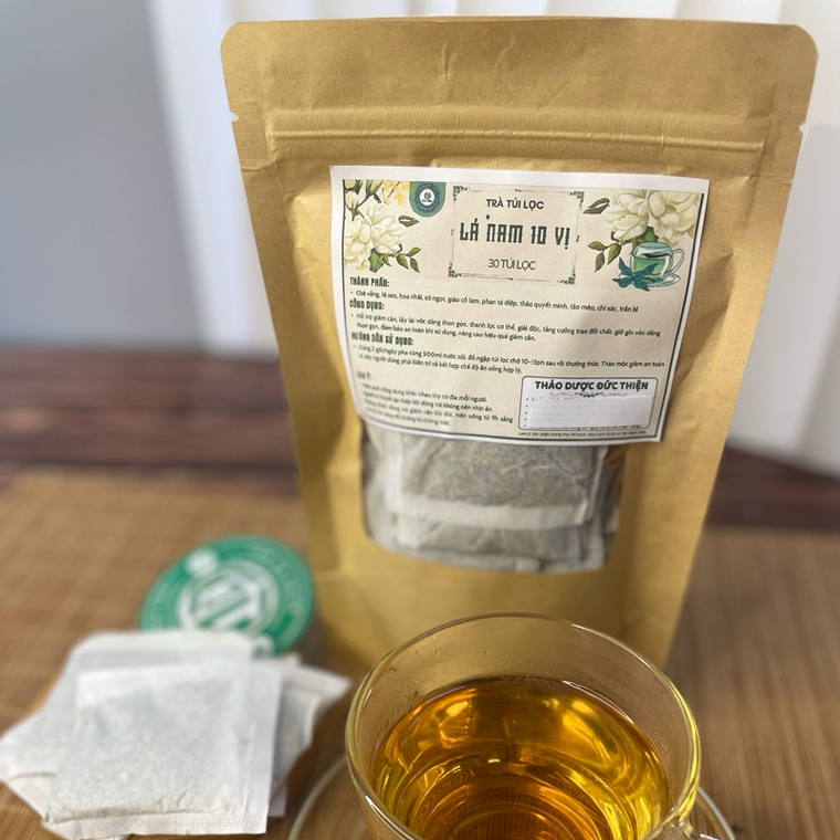 Trà Lá Nam 10 Vị Thảo Dược Đức Thiện (Set 30 Túi Lọc)- Hỗ Trợ Giữ Vóc Dáng Gọn Cân Đối, Thơm Dễ Uống