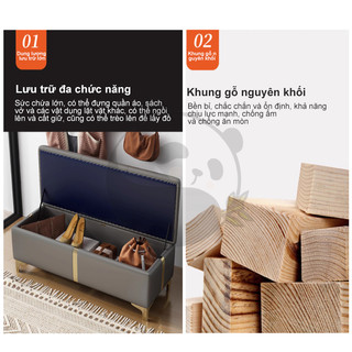 PANDA Ghế đôn chứa đồ đa năng cho khu vực thay giày tại nhà, cửa hàng giày dép và quần áo