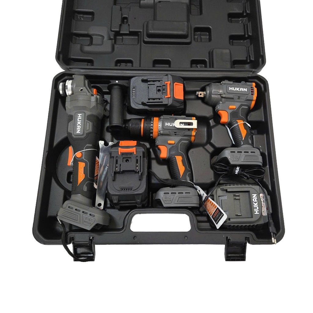 [COMBO 3 MÁY] Bộ Dụng Cụ 6 Món HUKAN G1-CB01503 | Máy Khoan 10MM + Máy Siết Bulong 1/2Inch 320N.m + Máy Mài 100MM| BH 6T