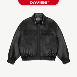 Áo khoác bomber da nam thêu chữ DAVIES form rộng lót dù thoáng mát có túi áo trong Varsity Leather Jacket 2.0 | D35-AK3