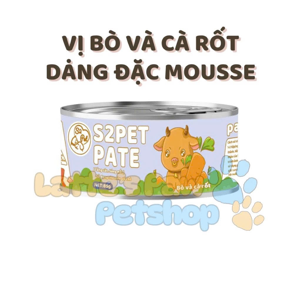 Pate S2Pet Gravy Cho Mèo Lon 85g Dạng Đặc Thịt Tươi Giàu Dinh Dưỡng, Bổ Sung Đầy Đủ Dinh Dưỡng