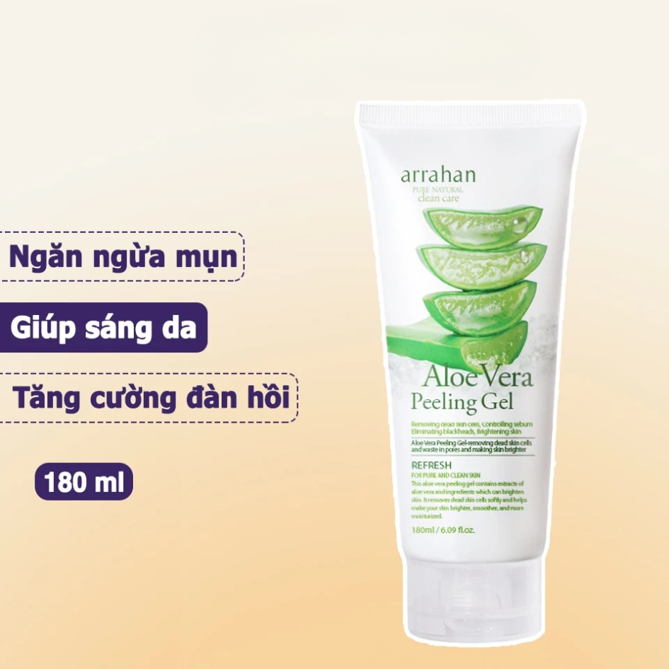 Gel tẩy tế bào chết Arrhan Aloe Vera Pelling Gel, tẩy da chết từ Lô Hội Hàn Quốc 180ml