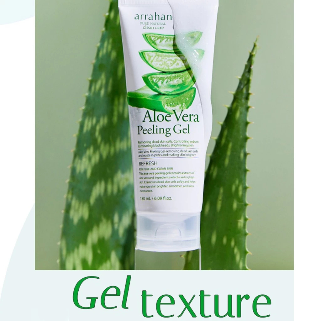 Gel tẩy tế bào chết Arrhan Aloe Vera Pelling Gel, tẩy da chết từ Lô Hội Hàn Quốc 180ml