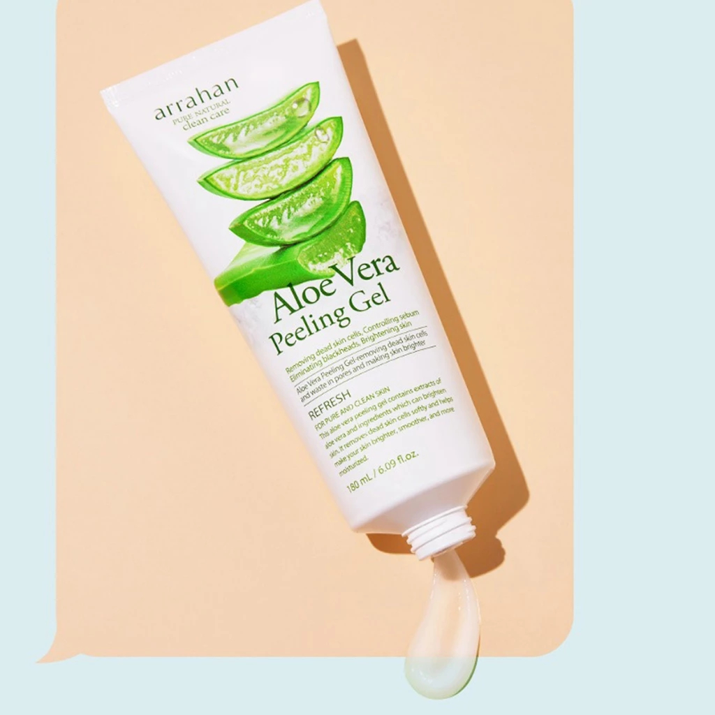 Gel tẩy tế bào chết Arrhan Aloe Vera Pelling Gel, tẩy da chết từ Lô Hội Hàn Quốc 180ml