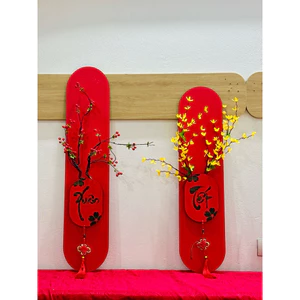 Bộ Decor Tết Gỗ “Xuân – Tết” Siêu Đẹp – Khắc Laser & Viết Mực Tàu KHÔNG kèm Phụ kiện