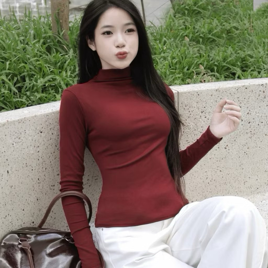 Áo giữ nhiệt nữ dài tay, lót nỉ mềm, co giãn 4 chiều, cổ cao 3 phân, giữ ấm hiệu quả. (Kèm ảnh thật)- quanaounisex