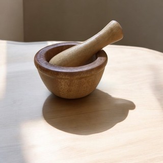 Bộ Chày Cối Gỗ TÍ HON - Bộ Chạy Cối Gỗ Mini Giã Gia Vị, Tỏi, Ớt, Thuốc Bắc, Đồ Chơi Decor Trang Trí
