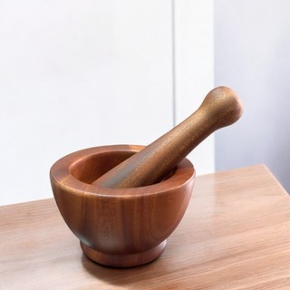Bộ Chày Cối Gỗ TÍ HON - Bộ Chạy Cối Gỗ Mini Giã Gia Vị, Tỏi, Ớt, Thuốc Bắc, Đồ Chơi Decor Trang Trí