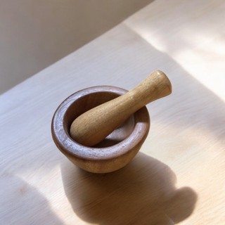 Bộ Chày Cối Gỗ TÍ HON - Bộ Chạy Cối Gỗ Mini Giã Gia Vị, Tỏi, Ớt, Thuốc Bắc, Đồ Chơi Decor Trang Trí