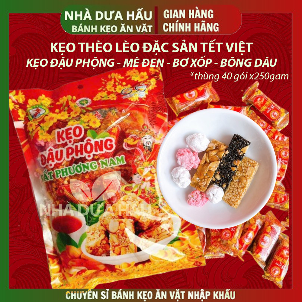 250gam] Kẹo THÈO LÈO / kẹo đậu phộng/ mè đen / bơ xốp / bông dâu