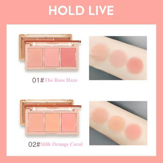 Phấn Má 3 Ô Màu HOLD LIVE SECRET GARDEN BLUSH HL461 Chất Phấn Mịn Lì, Dễ Tán Lên Màu Chuẩn - Bebeau