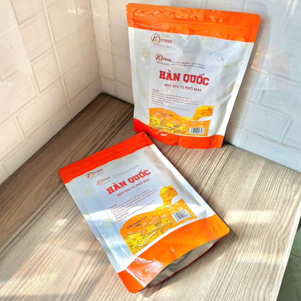 Combo 2 gói bột phô mai Hàn Quốc Hồng 500g  ADFOOD – dùng làm gia vị cho các món snack, khoai chiên, gà rán