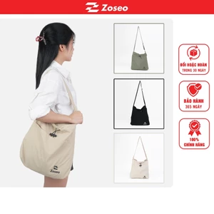 Túi vải Zoseo canvas có khóa rút - Túi tote Zoseo nữ thời trang có ngăn phụ đi học, đi chơi, du lịch phong cách đơn gỉan