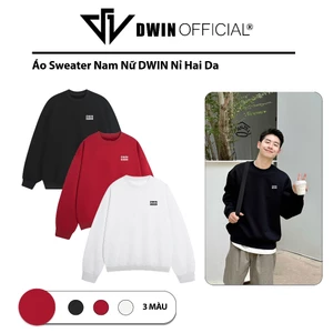 Áo sweater nỉ hai da DWIN basic form rộng unisex nam nữ Local Brand Bản Premium SW02A