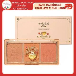 Phấn Má 3 Ô Màu HOLD LIVE SECRET GARDEN BLUSH HL461 Chất Phấn Mịn Lì, Dễ Tán Lên Màu Chuẩn - Bebeau