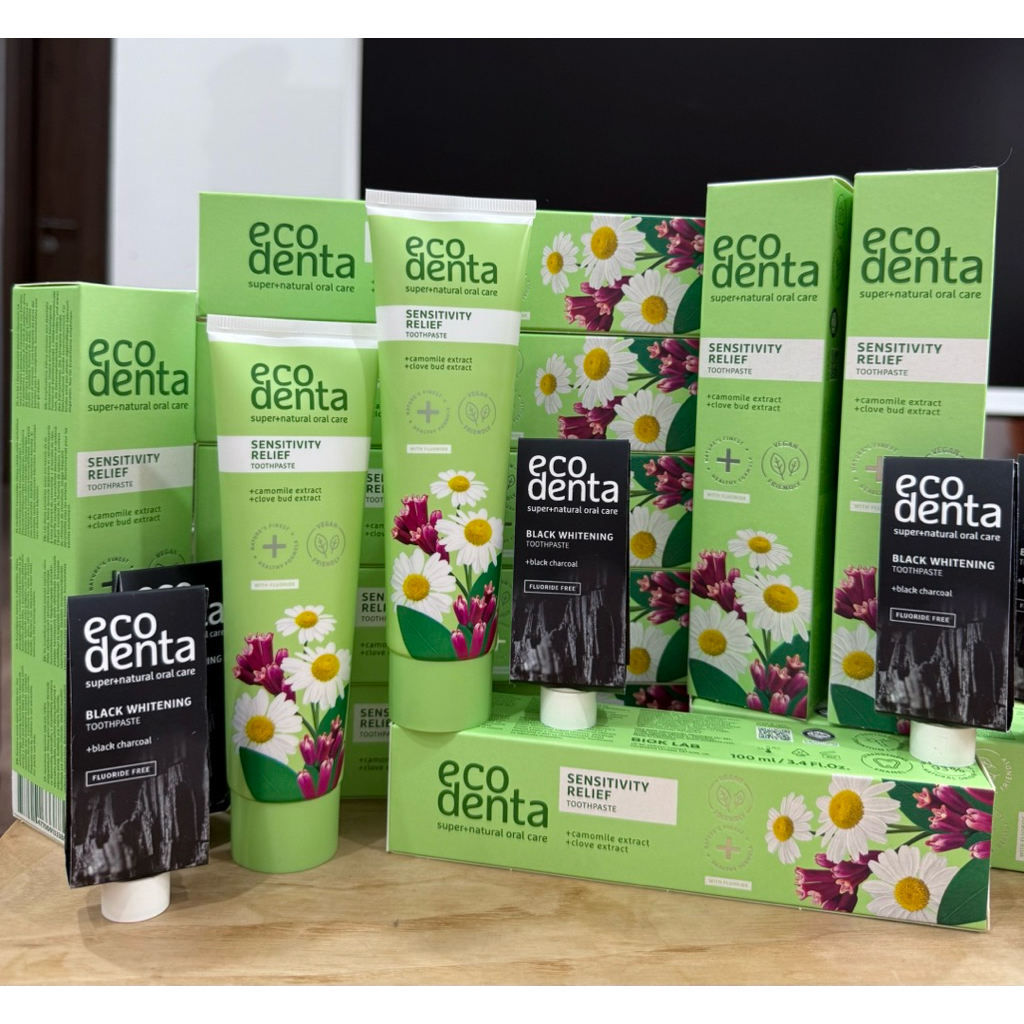 Kem đánh răng tự nhiên chăm sóc nướu và răng nhaỵ cảm Ecodenta Sensitivity Relief 100ml-Hoa Cúc & Đinh Hương