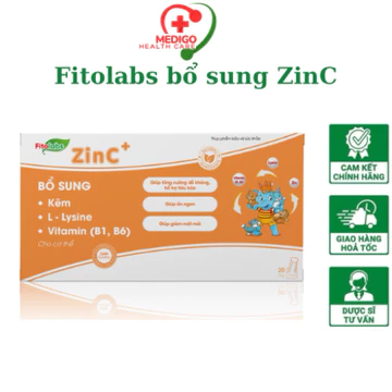 Kẽm Hữu Cơ Cho Bé Fitolabs ZinC+ Giúp Bé Ăn Ngon Hấp Thu Tốt Tăng Sức Đề Kháng Giảm Ốm Vặt, Hộp 20 Ống [Mẫu Mới]