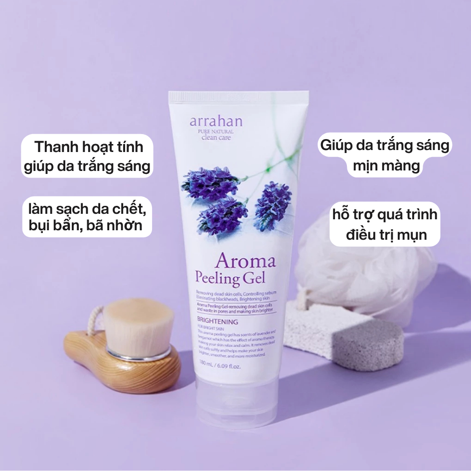 Tẩy Da Chết Arrahan Aroma Peeling Gel - Hương Oải Hương Hỗ Trợ Da Sáng, Mịn Màng  Hàn Quốc 180ml