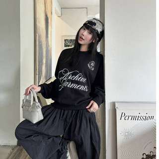 Áo Nỉ Sweater Thêu Archive Garments 98stu Form Boxy Chất Nỉ vải mịn mát không đổ lông