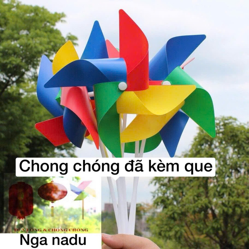 [SÉT 10 CÁI] Chong chóng nhựa nhiều màu cầm tay-chong chóng 4 cánh 5 cánh trang trí,lớp học mầm non,khai giảng 2/9
