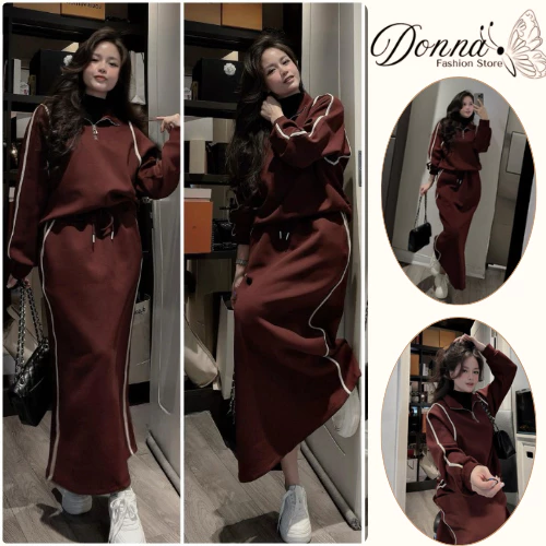 Váy nữ Dona HCOM25314, Đầm nữ phong cách tiếu thư siêu sang quyễn rũ đi chơi dự tiệc