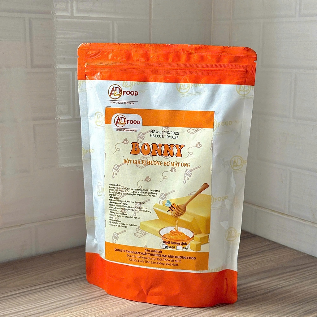 500g Bột lắc gia vị hương bơ mật ong Bonny – dùng làm gia vị cho các món chiên, snack và trang trí món ăn