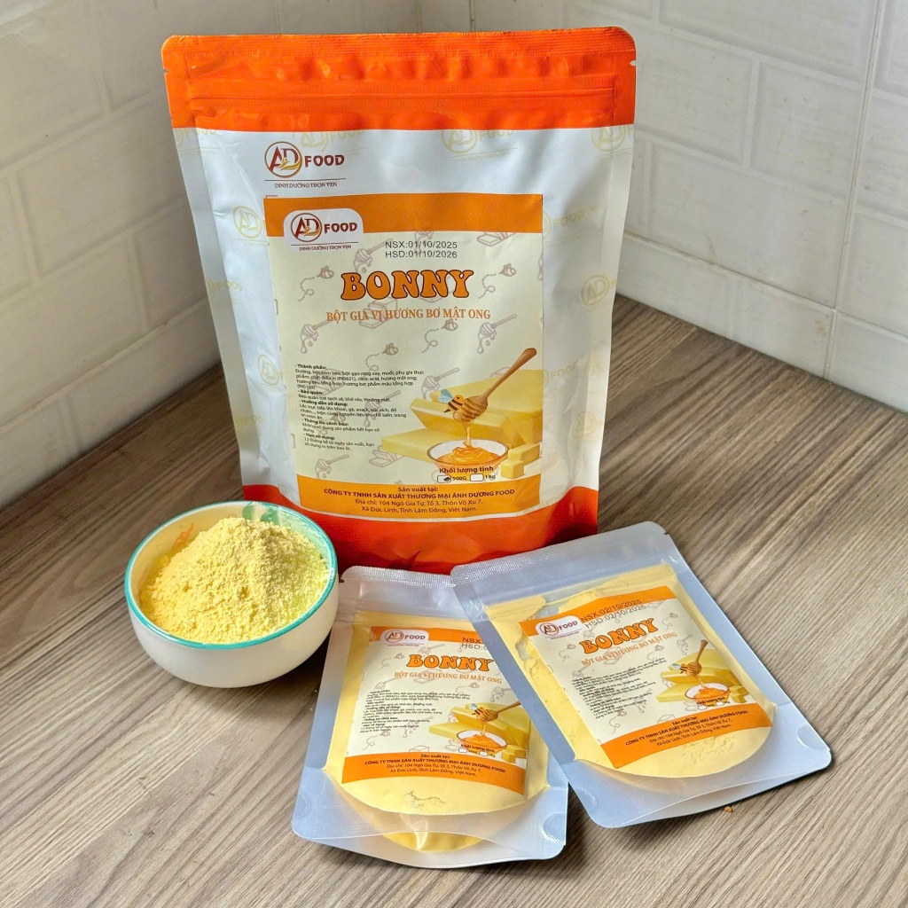 500g Bột lắc gia vị hương bơ mật ong Bonny – dùng làm gia vị cho các món chiên, snack và trang trí món ăn