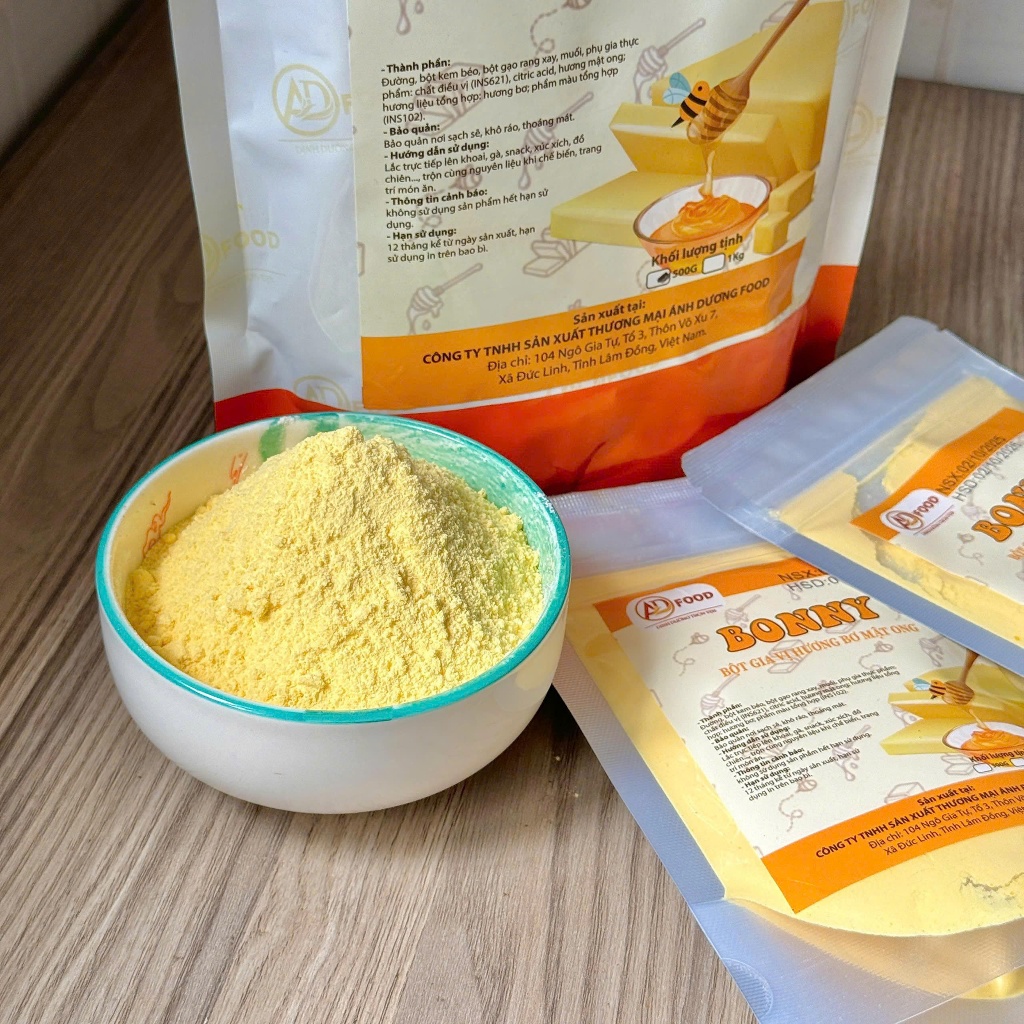500g Bột lắc gia vị hương bơ mật ong Bonny – dùng làm gia vị cho các món chiên, snack và trang trí món ăn
