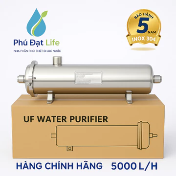 Thiết Bị Lọc Nước UF Inox 5000L/H – Gia Đình, Vỏ Inox 304 , Không Dùng Điện, Nước Sạch Tự Nhiên