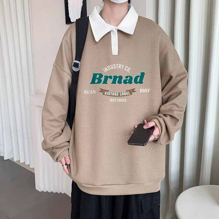 Áo Sweater Polo Nỉ Nam Nữ Unisex Dài Tay Form Rộng Phong Cách Trẻ Trung Thời Trang áo dài tay cổ bẻ BRNAD