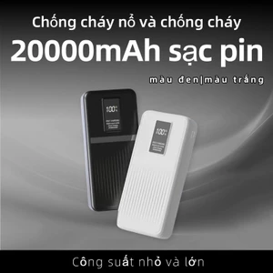 sạc dự phòng 20000mah Hai dây sạc nhanh có thể sạc hai thiết bị cùng một lúc, màn hình led hiển thị mức điện