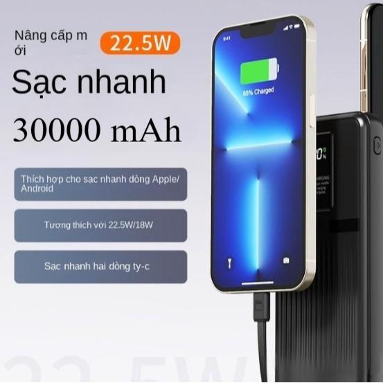 Pin dự phòng Mega-Power 30000mAh | Sạc nhanh 22.5W, Cáp đôi cho Du lịch Sinh ra cho những chuyến đi dài,