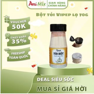 Bột Tỏi Vipep Lọ 70g – Gia Vị Tự Nhiên, Tiện Lợi Cho Mọi Món Ăn