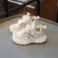 Giày Sneaker Trẻ Em Cao Cấp, Giày Thể Thao Bé Gái Trắng Ánh Kim, Đế Cao Su Chống Trượt, Quai Dán Tiện Lợi