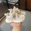 Giày Sneaker Trẻ Em Cao Cấp, Giày Thể Thao Bé Gái Trắng Ánh Kim, Đế Cao Su Chống Trượt, Quai Dán Tiện Lợi