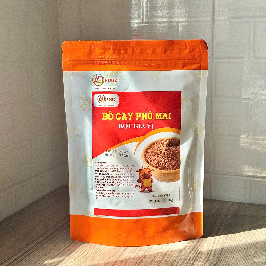 1 kg Bột lắc vị bò cay phô mai ADFOOD – dùng làm gia vị cho các món chiên, ướp thịt và trang trí món ăn