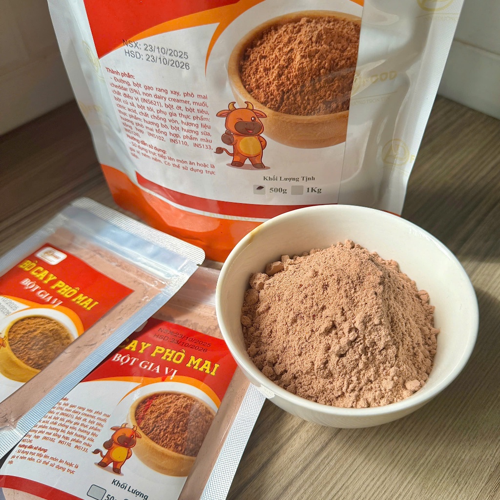 1 kg Bột lắc vị bò cay phô mai ADFOOD – dùng làm gia vị cho các món chiên, ướp thịt và trang trí món ăn