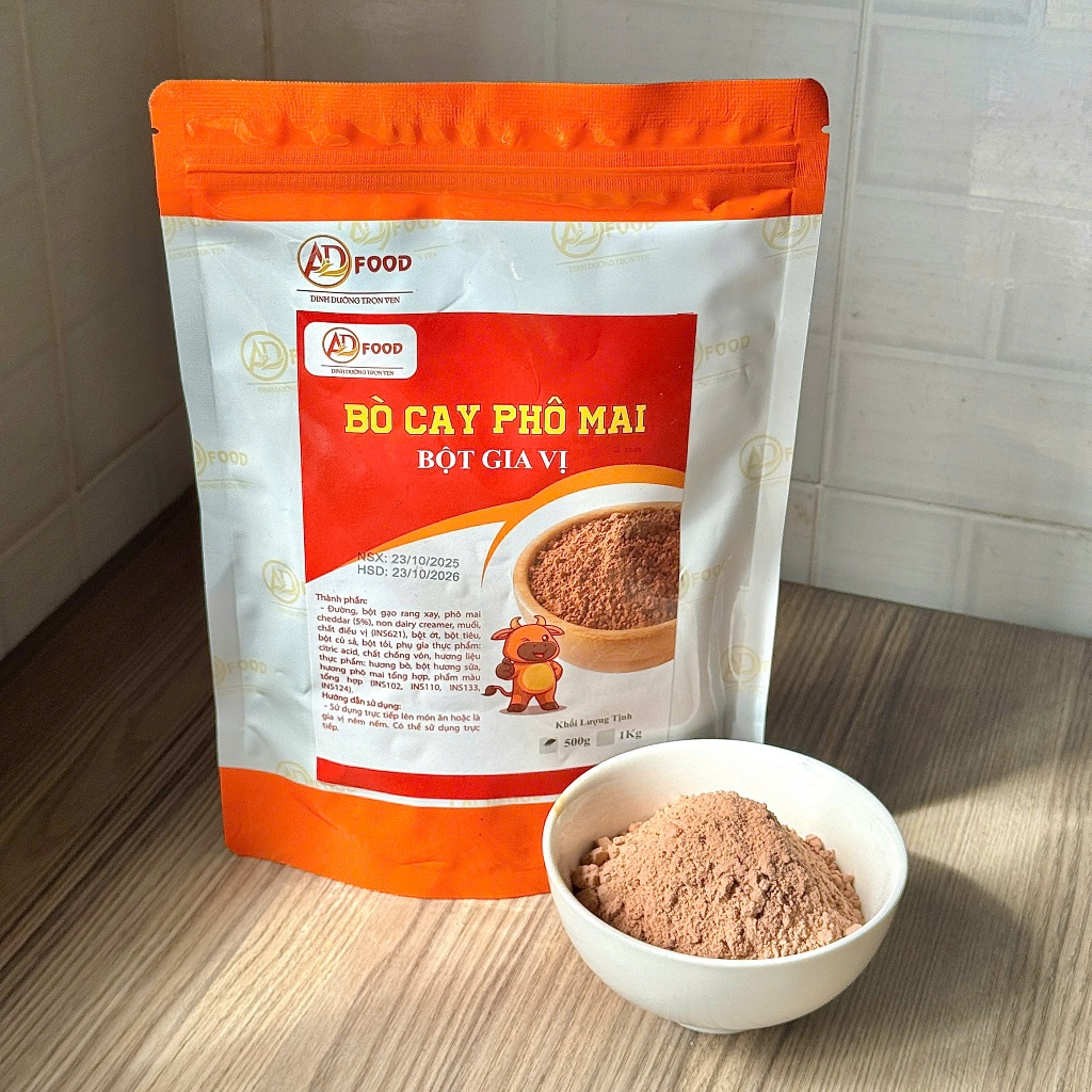 1 kg Bột lắc vị bò cay phô mai ADFOOD – dùng làm gia vị cho các món chiên, ướp thịt và trang trí món ăn