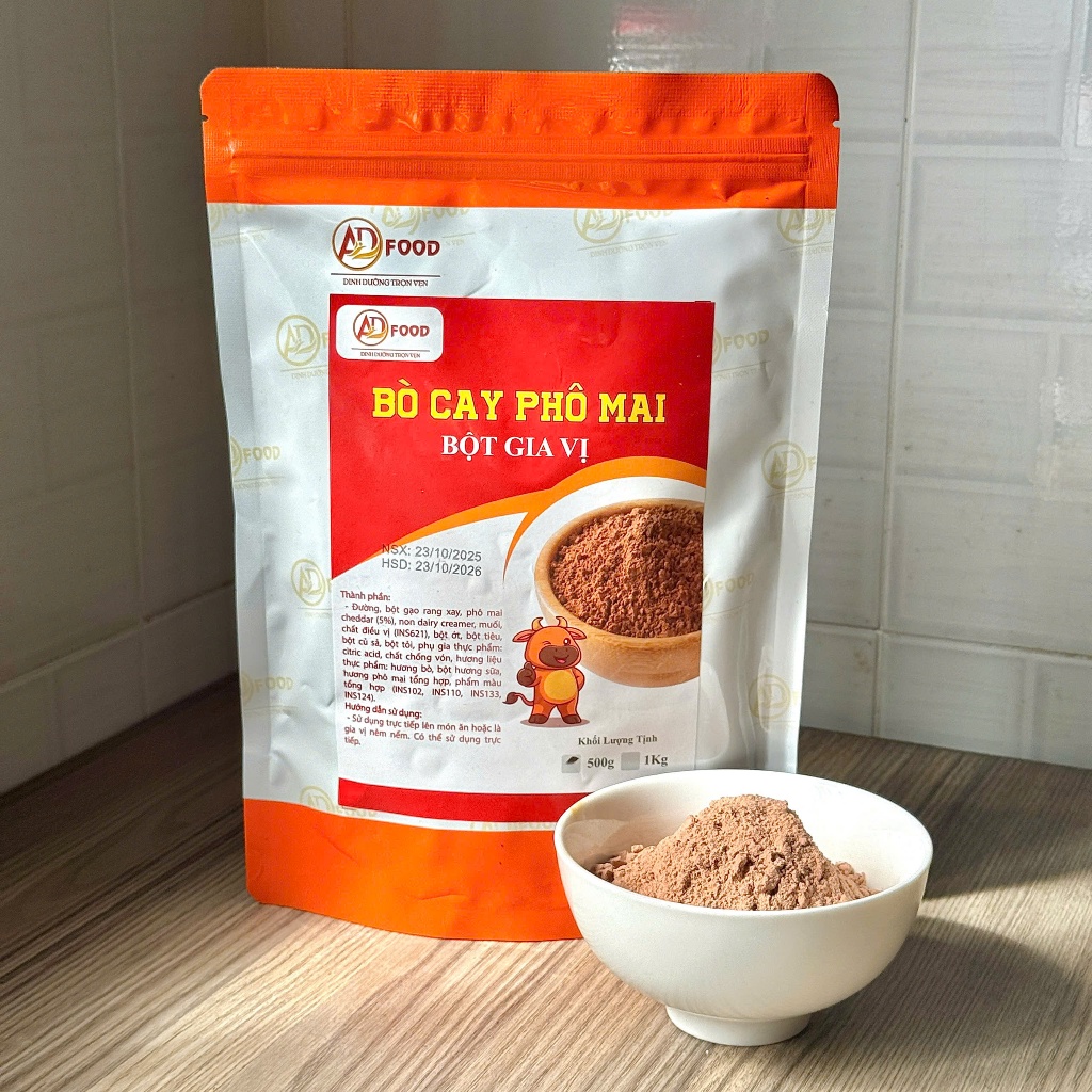 1 kg Bột lắc vị bò cay phô mai ADFOOD – dùng làm gia vị cho các món chiên, ướp thịt và trang trí món ăn