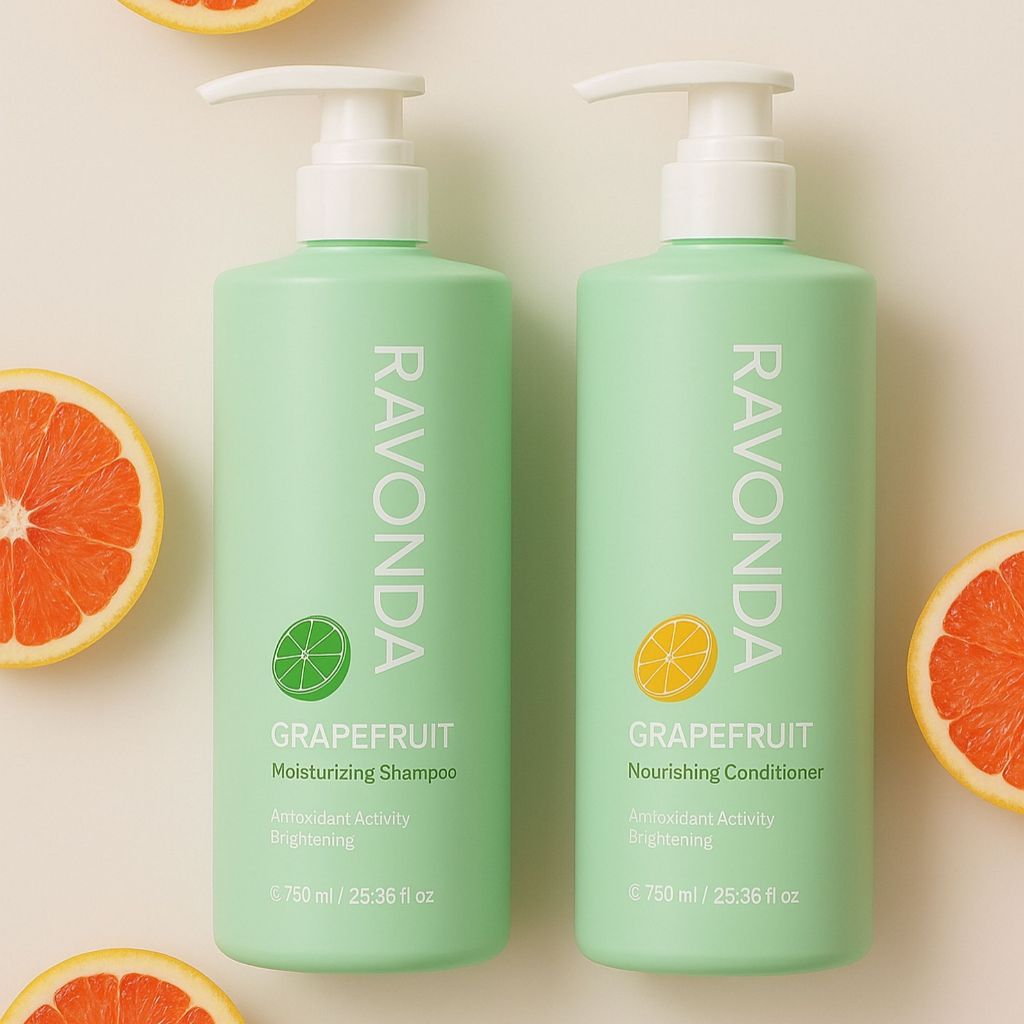 Cặp Dầu Gội Xả Bưởi RAVONDA 750ml | Dưỡng Tóc Mềm Mượt, Sạch Thoáng Cho Tóc Khô Xơ