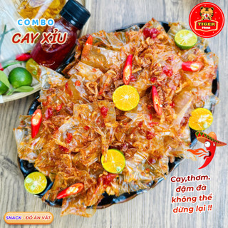 COMBO CAY XỈU Bánh Tráng Trộn TIGER FOOD Set Bánh Tráng Phơi Sương Trộn Muối Sặc Ớt Rim Hành Phi Dầu Tỏi Tắc, Siêu Cay
