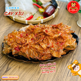COMBO CAY XỈU Bánh Tráng Trộn TIGER FOOD Set Bánh Tráng Phơi Sương Trộn Muối Sặc Ớt Rim Hành Phi Dầu Tỏi Tắc, Siêu Cay