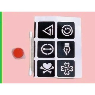 vỉ 20 túi hình xăm dán tattoo diy có kèm mực cho bé đồ chơi cổng trường