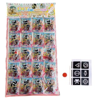 vỉ 20 túi hình xăm dán tattoo diy có kèm mực cho bé đồ chơi cổng trường