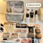 Túi Đựng Đồ Makeup Du Lịch Kèm Gương Tiện Lợi, Túi Trang Điểm Chất Liệu Da Chống Thấm Nước Snowly