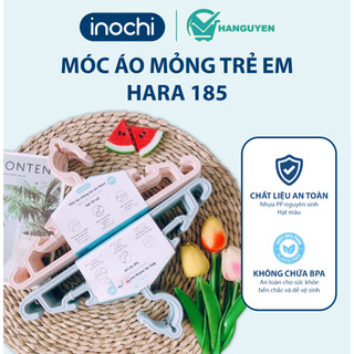 Set 10 móc áo trẻ em Inochi Hara 185 – móc mỏng nhỏ gọn, có rãnh chống trượt tiện lợi