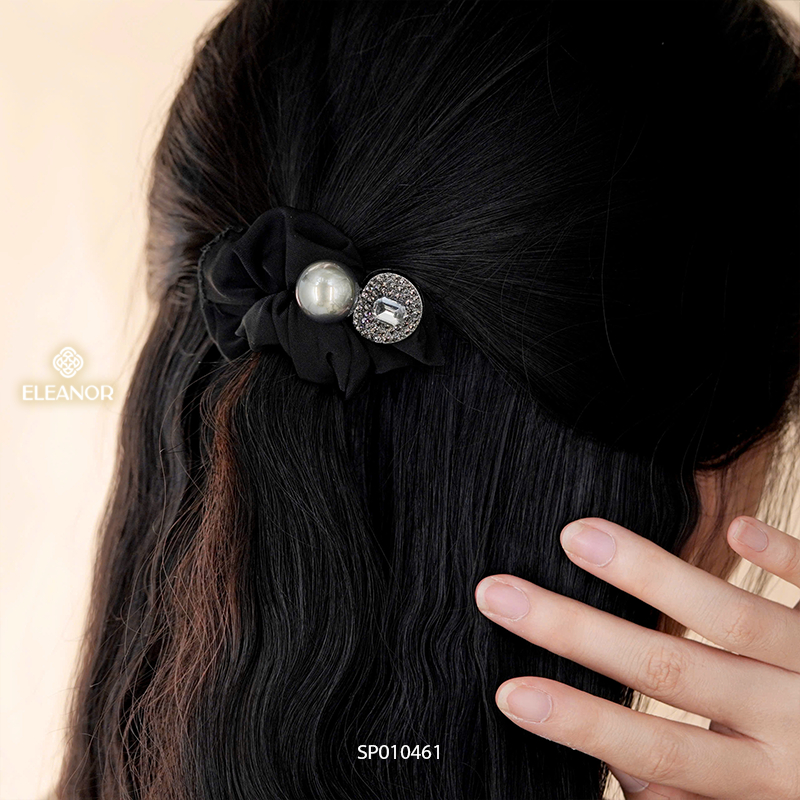 Dây buộc tóc nữ Eleanor Accessories hình hoa dây cột tóc đính đá phối ngọc trai phụ kiện tóc 10461