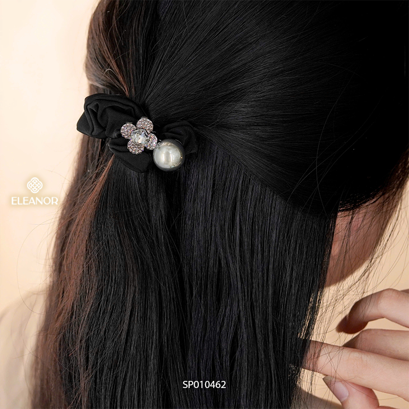 Dây buộc tóc nữ Eleanor Accessories hình hoa dây cột tóc đính đá phối ngọc trai phụ kiện tóc 10461